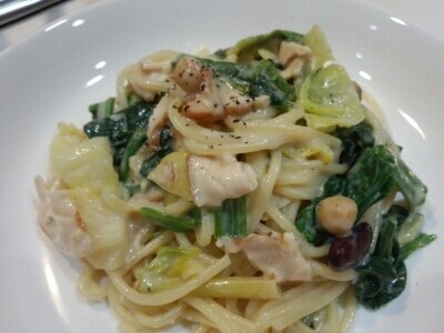 スモークチキンとミックスビーンズのパスタ レシピ 作り方 By まいを 楽天レシピ