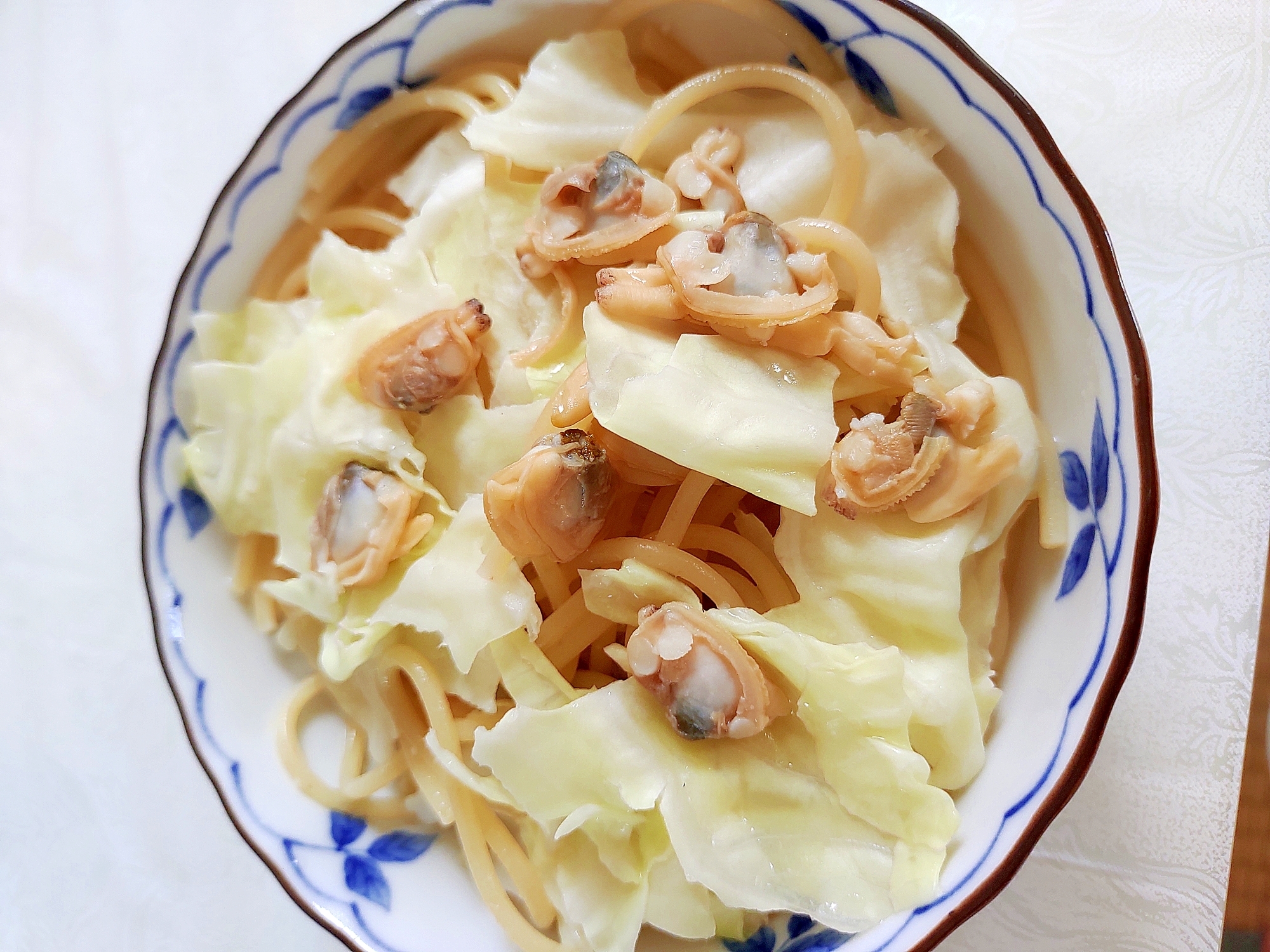 アサリとキャベツのパスタ