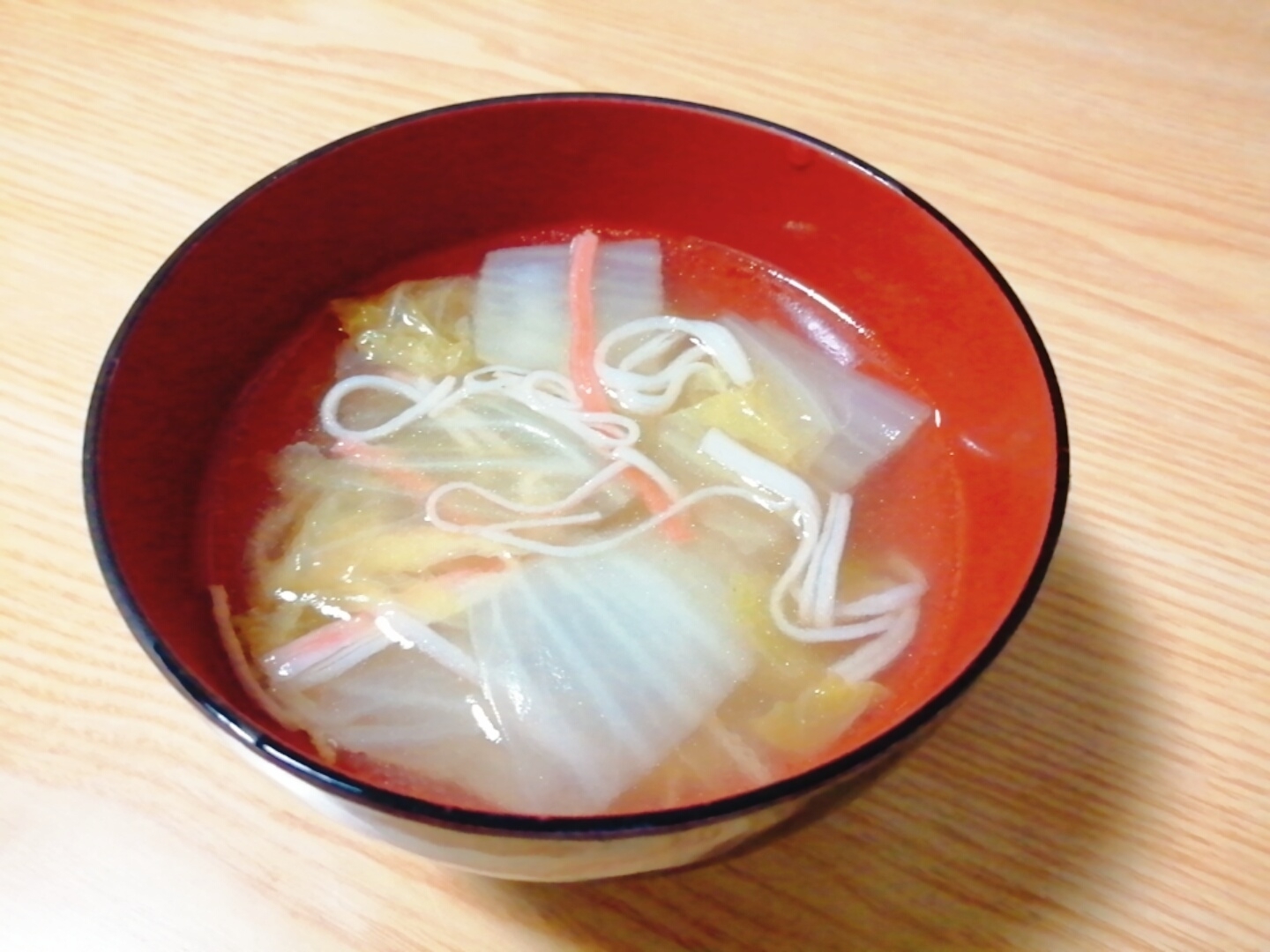 白菜とカニカマの中華スープ