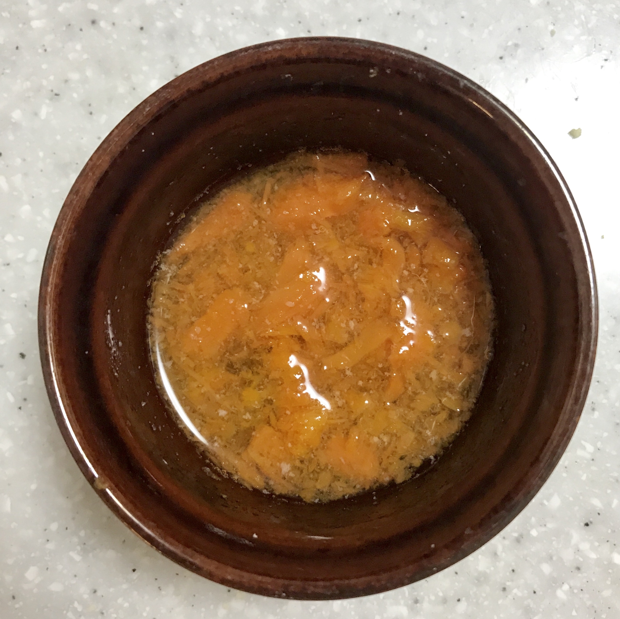 素材の味を生かす離乳食☆初めての高野豆腐人参スープ