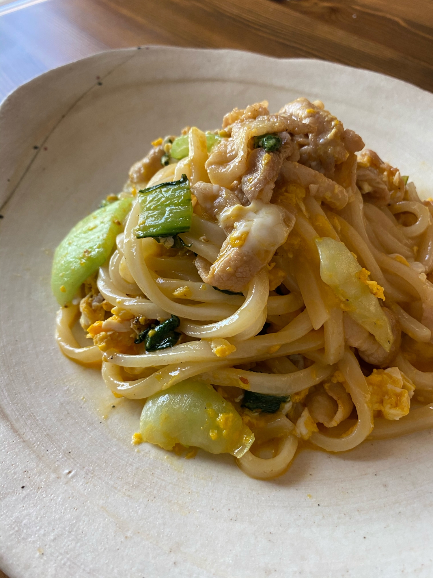 フライパン１つで！とろっと卵の釜玉風焼うどん