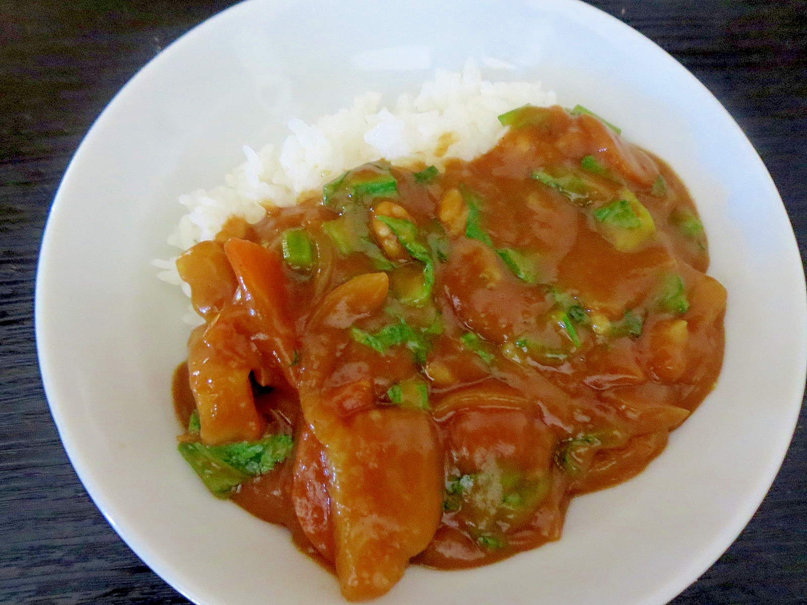 仕上げに小松菜カレー