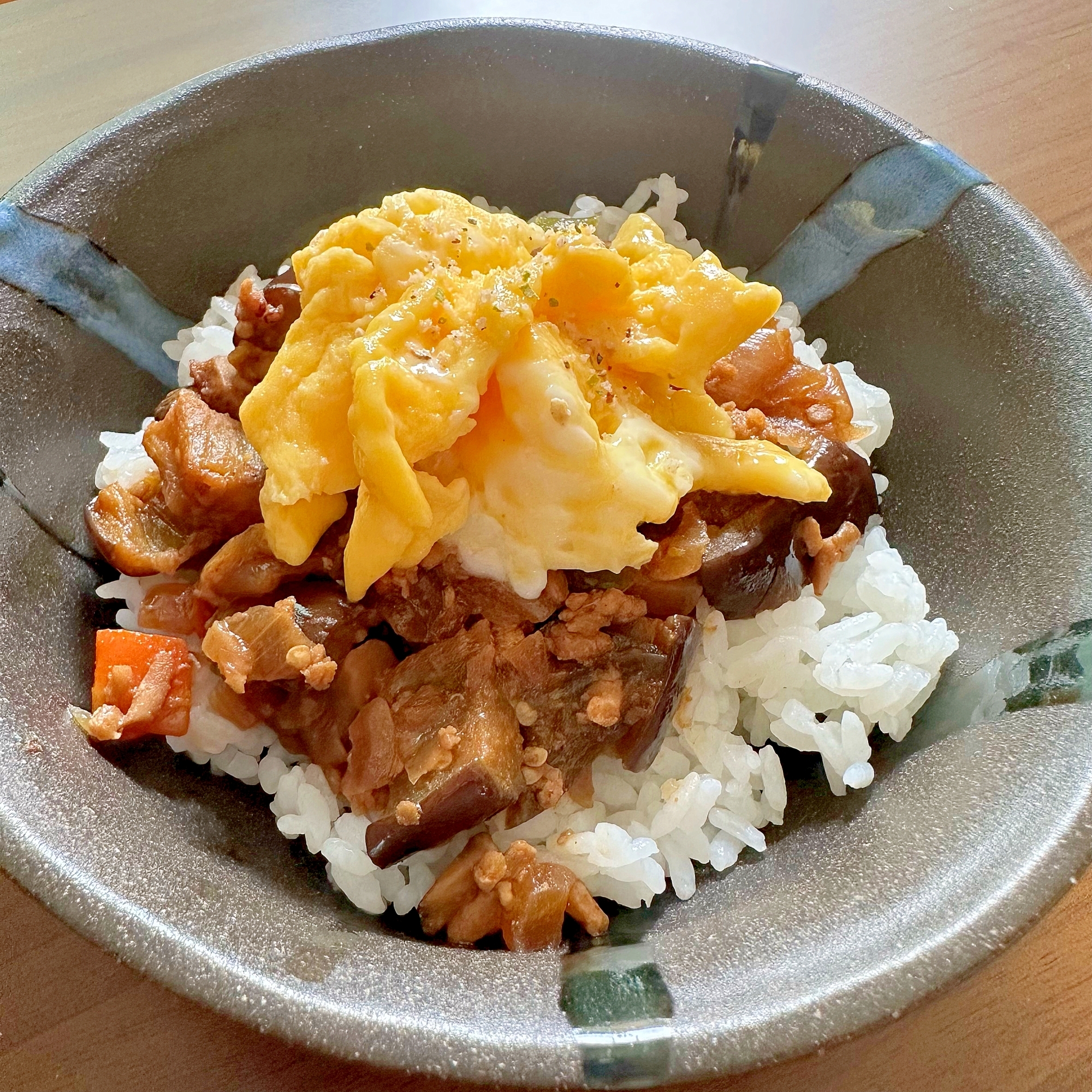 麻婆なすのレンチンオムライスꕥ