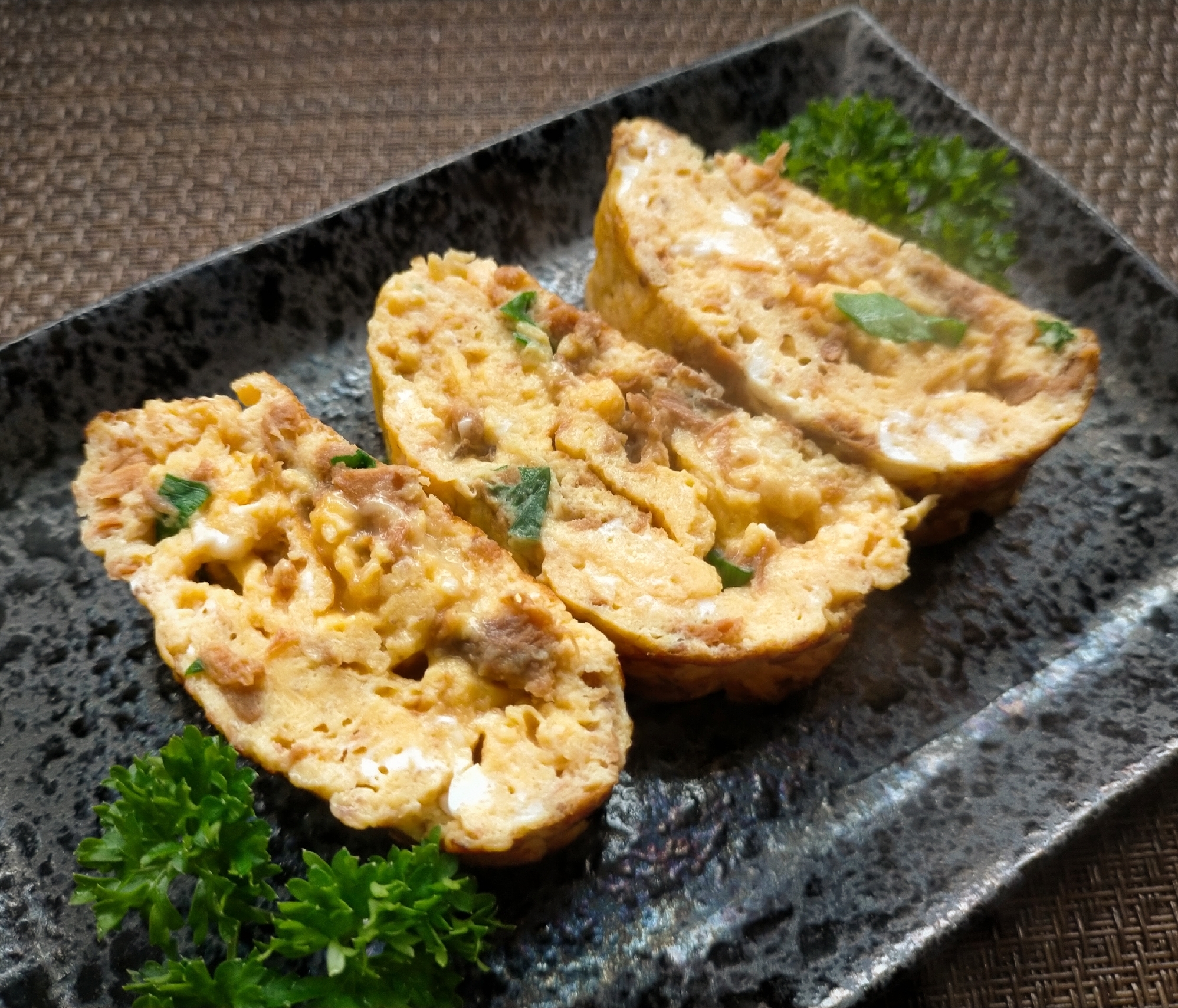 味付けマグロフレークで玉子焼き