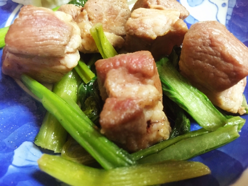 豚肉と小松菜の醤油炒め