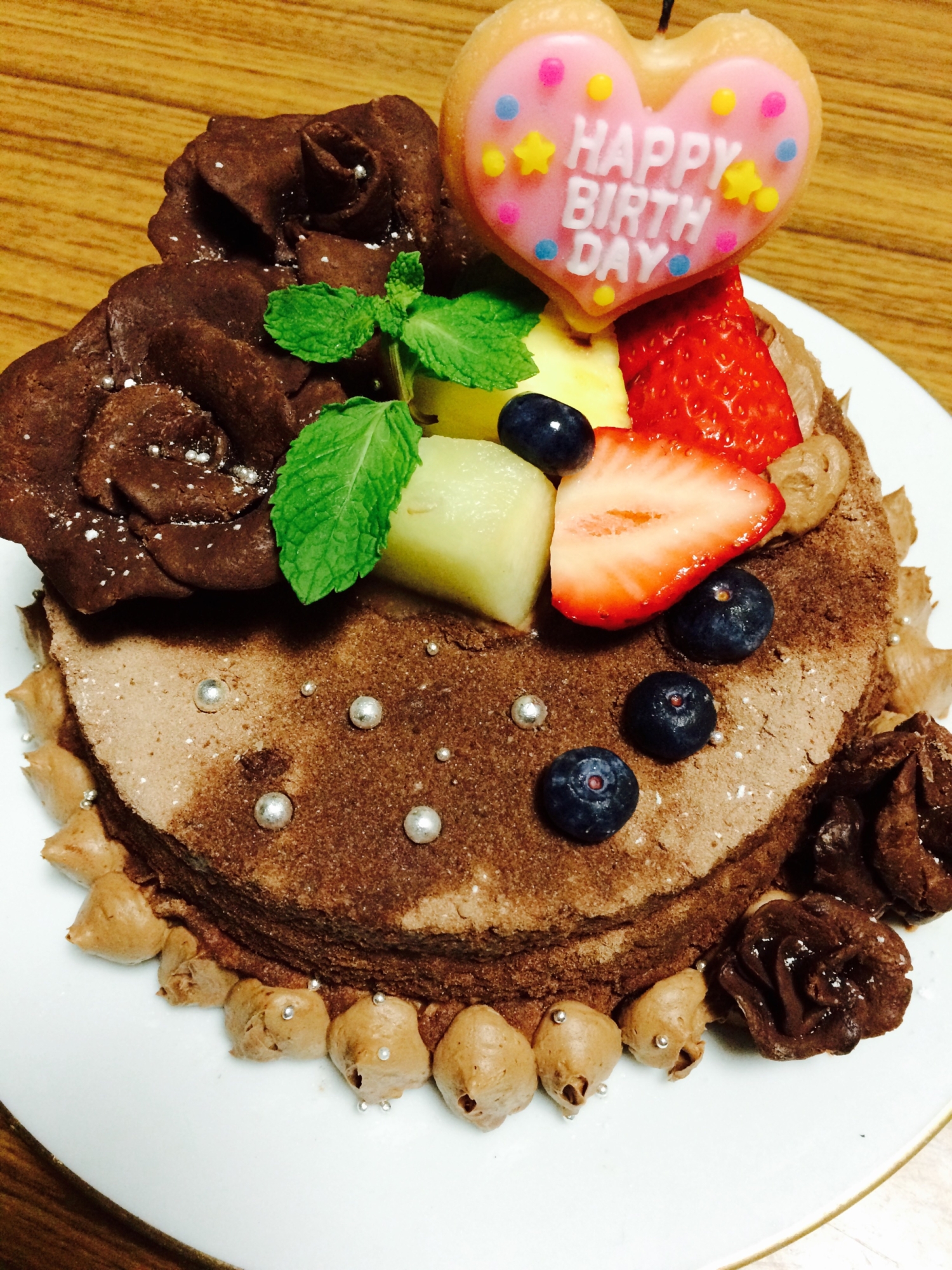 薔薇チョコクリームケーキ