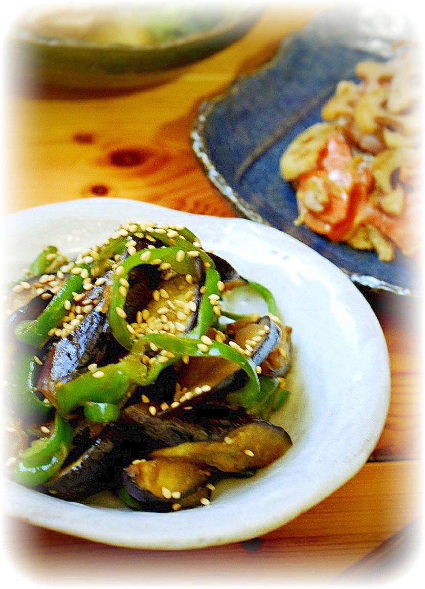 茄子とピーマンの生姜醤油炒め