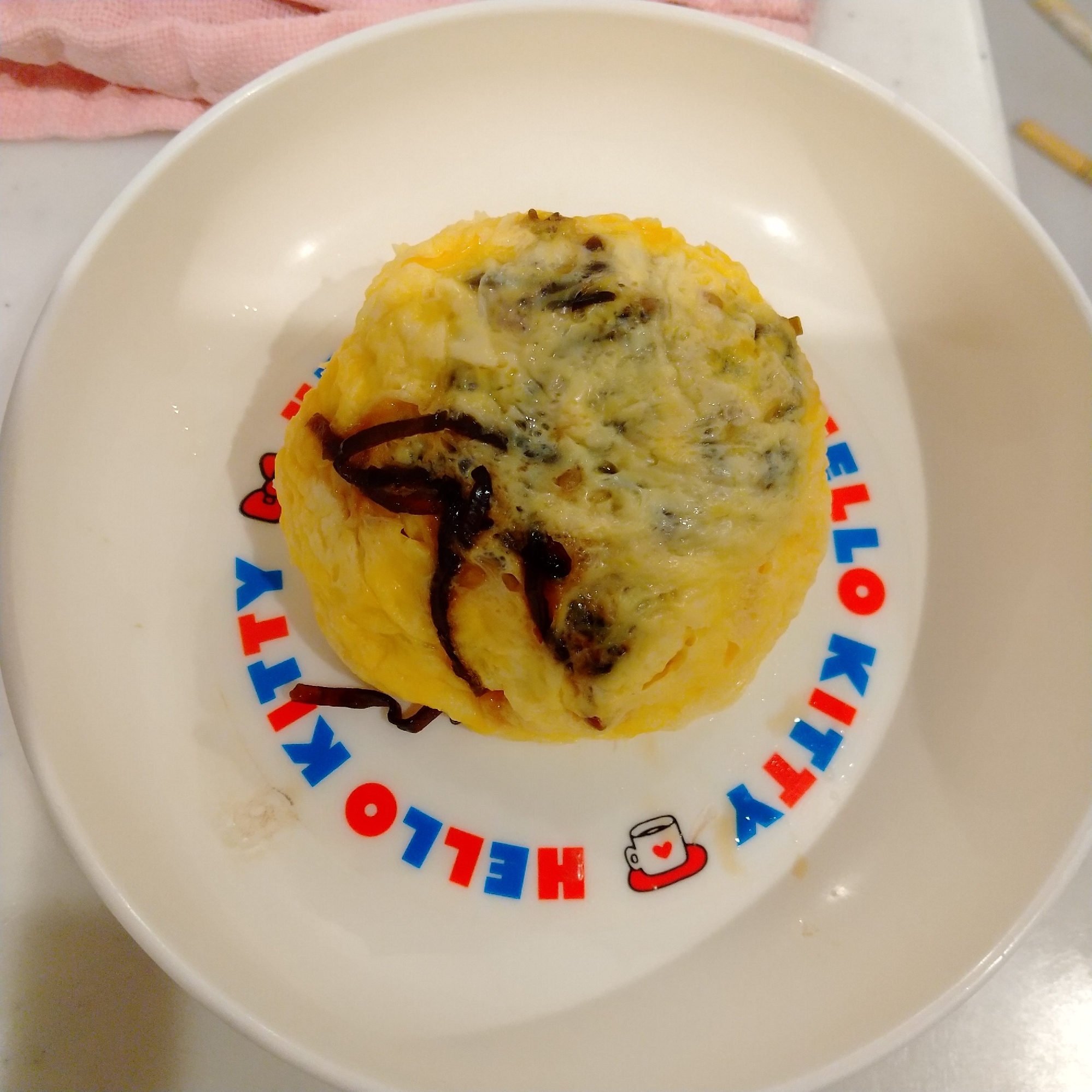 レンジでごま昆布の卵焼き(幼児食にも)