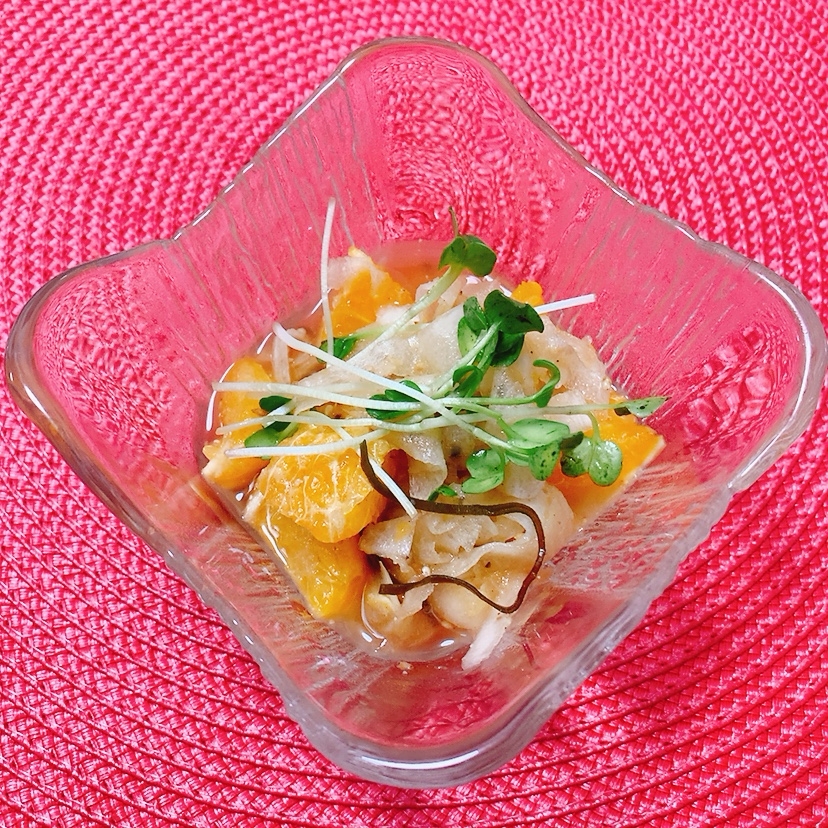 大根と柑橘の塩昆布和え✧˖°