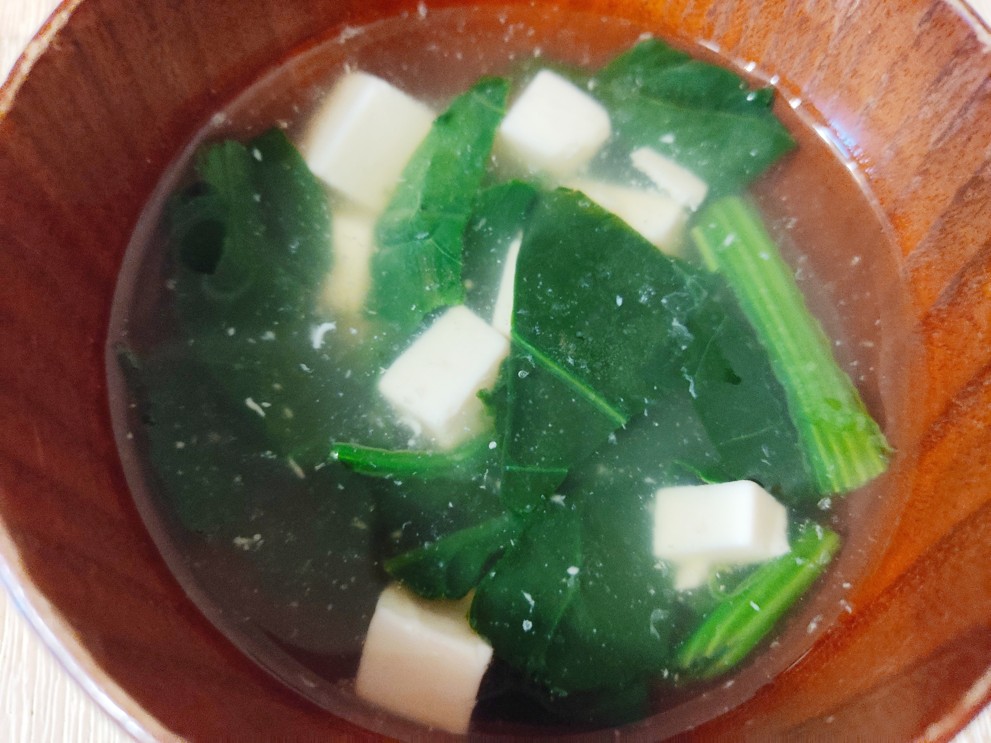とろとろ温まる☆ほうれん草と豆腐の中華スープ