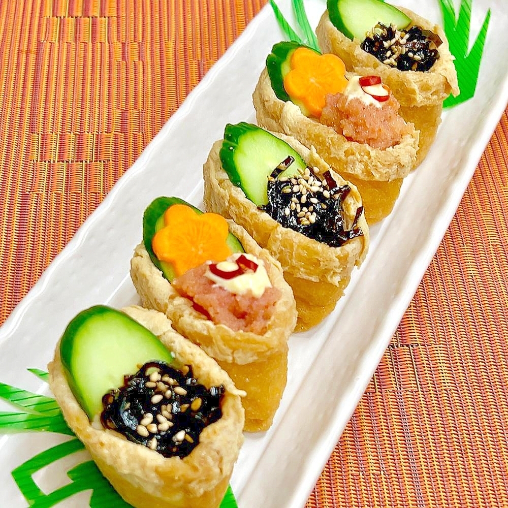 市販で簡単！明太子と昆布のいなり寿司