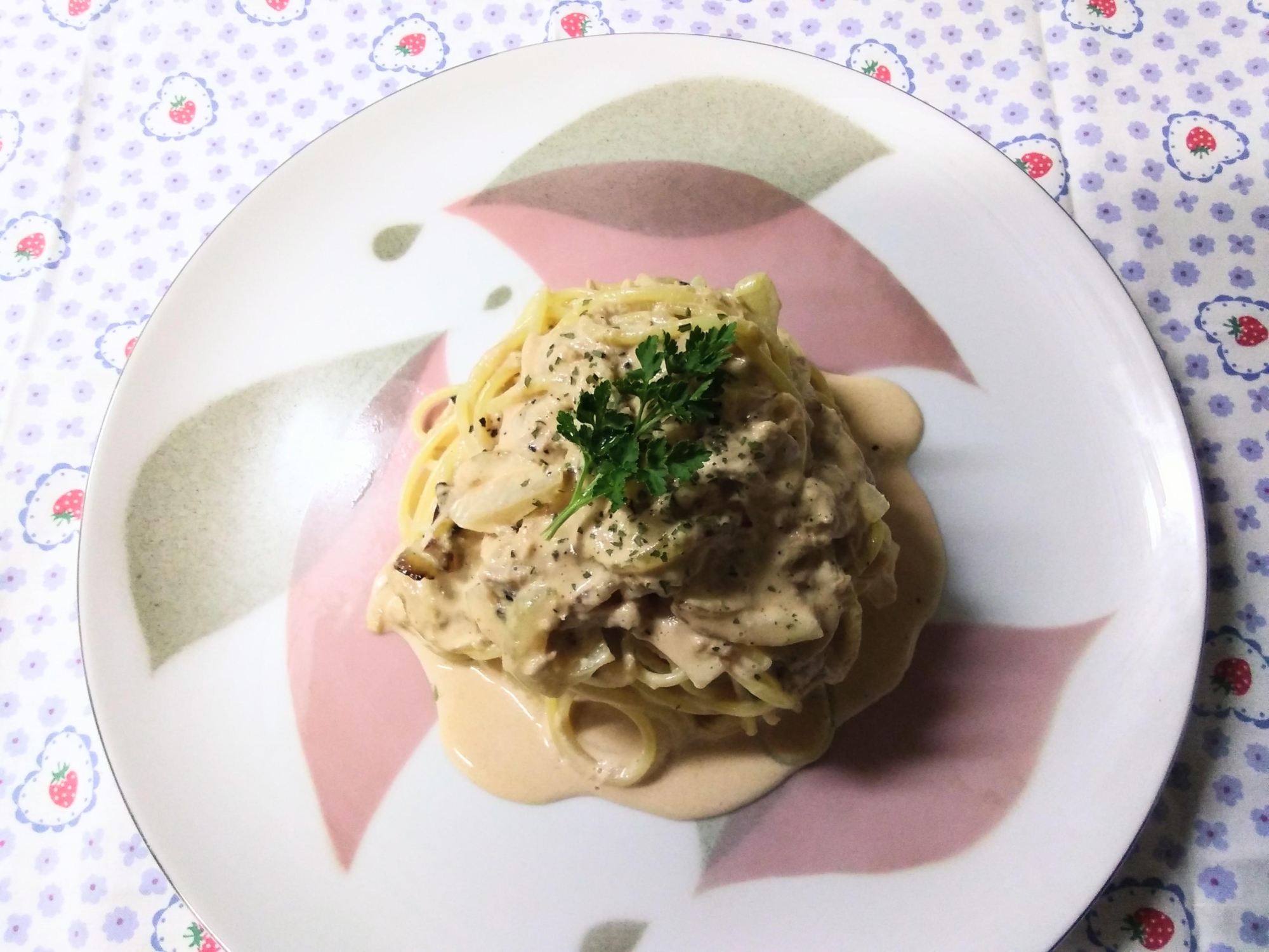ツナのケチャップクリームパスタ