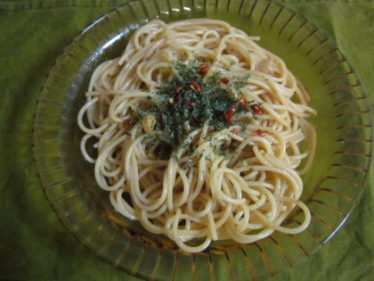 電子レンジで 7 分ペペロンチーノ（湯切り不要）