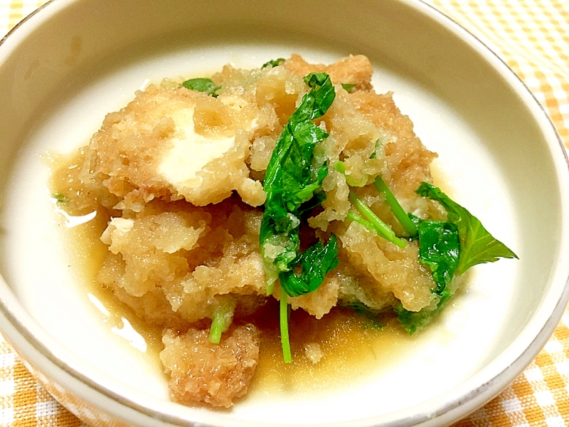 みつばとチキンカツのみぞれ煮