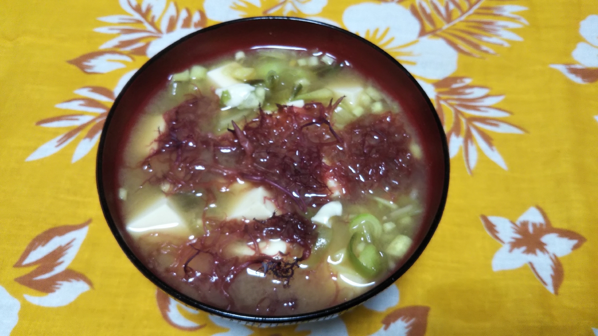 豆腐と茗荷と布海苔の味噌汁☆