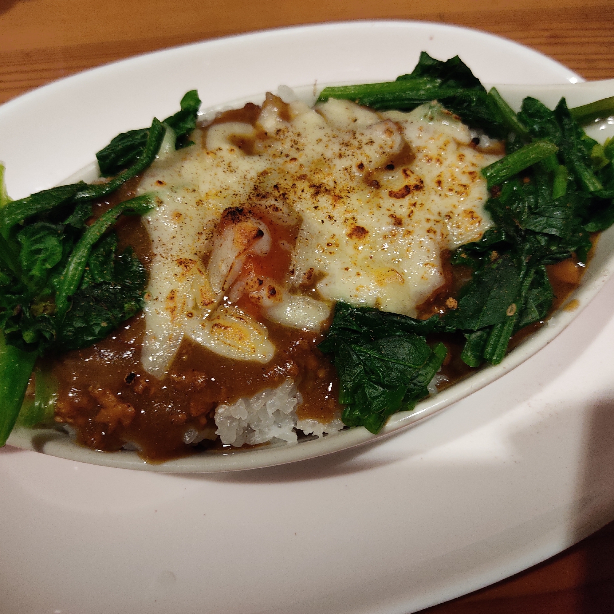 ほうれん草たっぷり！焼きカレーご飯