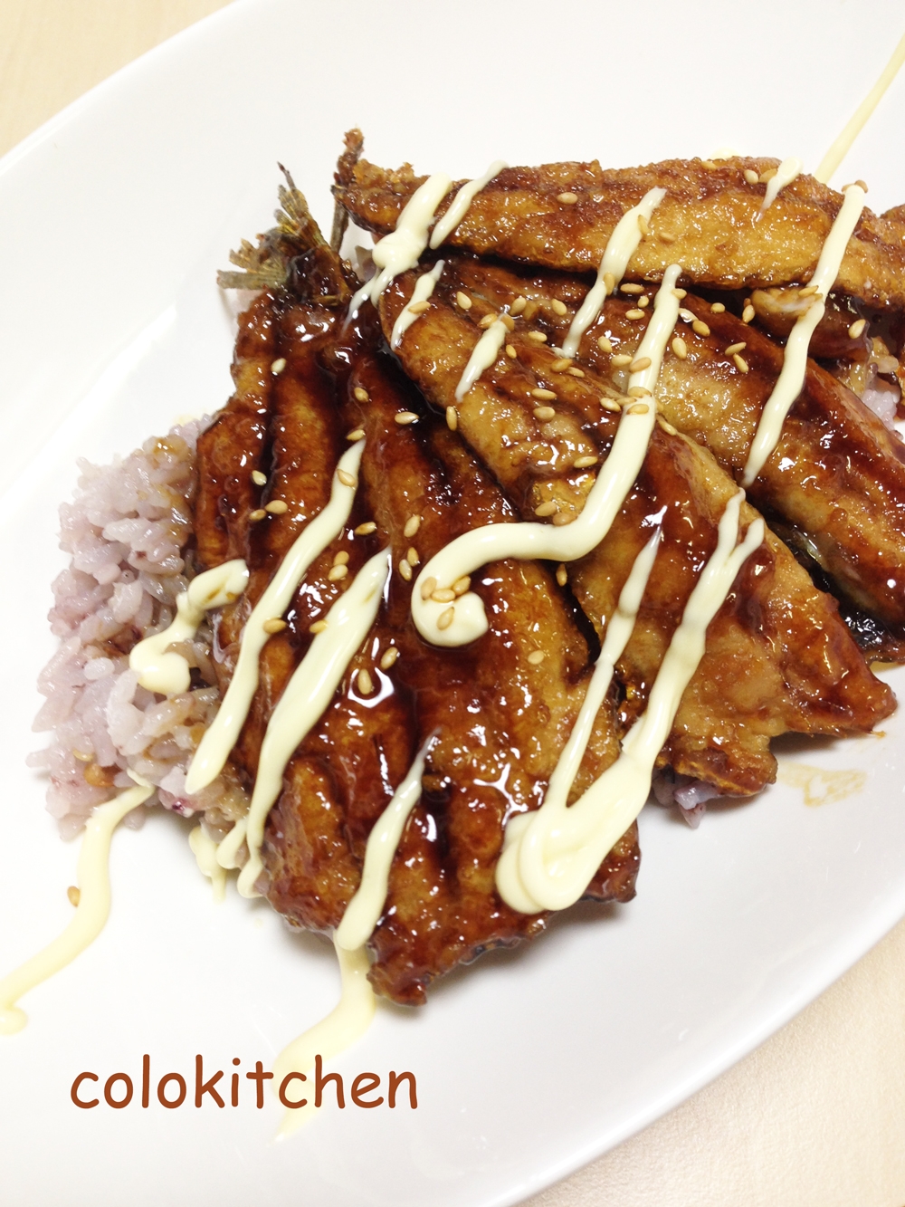 いわしの甘辛照り焼き丼