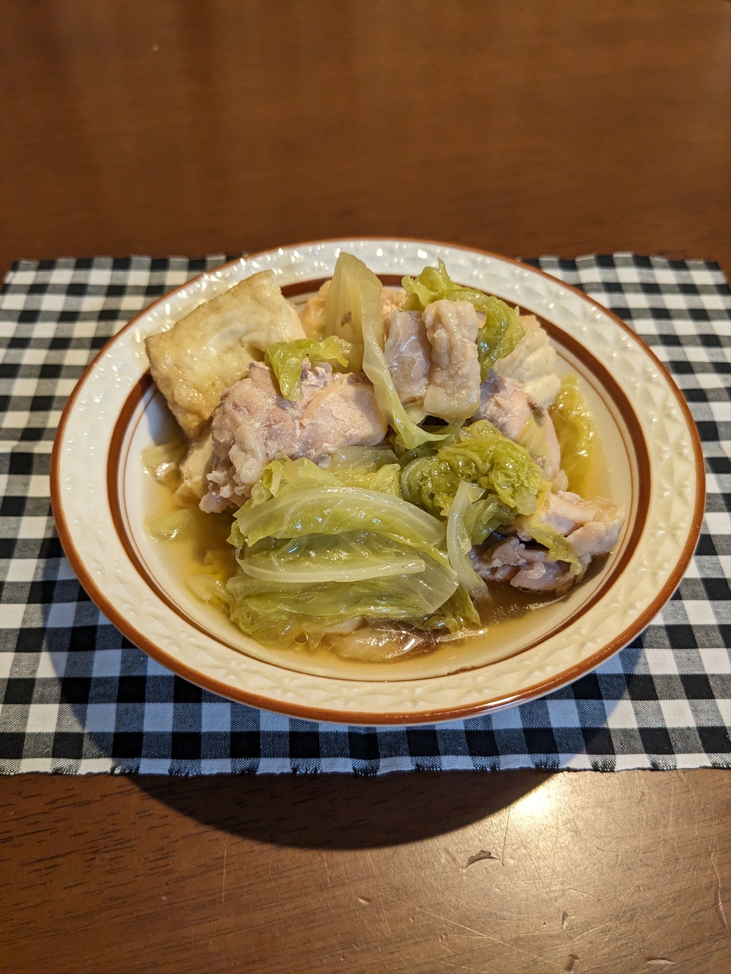 生姜のきいた鶏肉と白菜煮