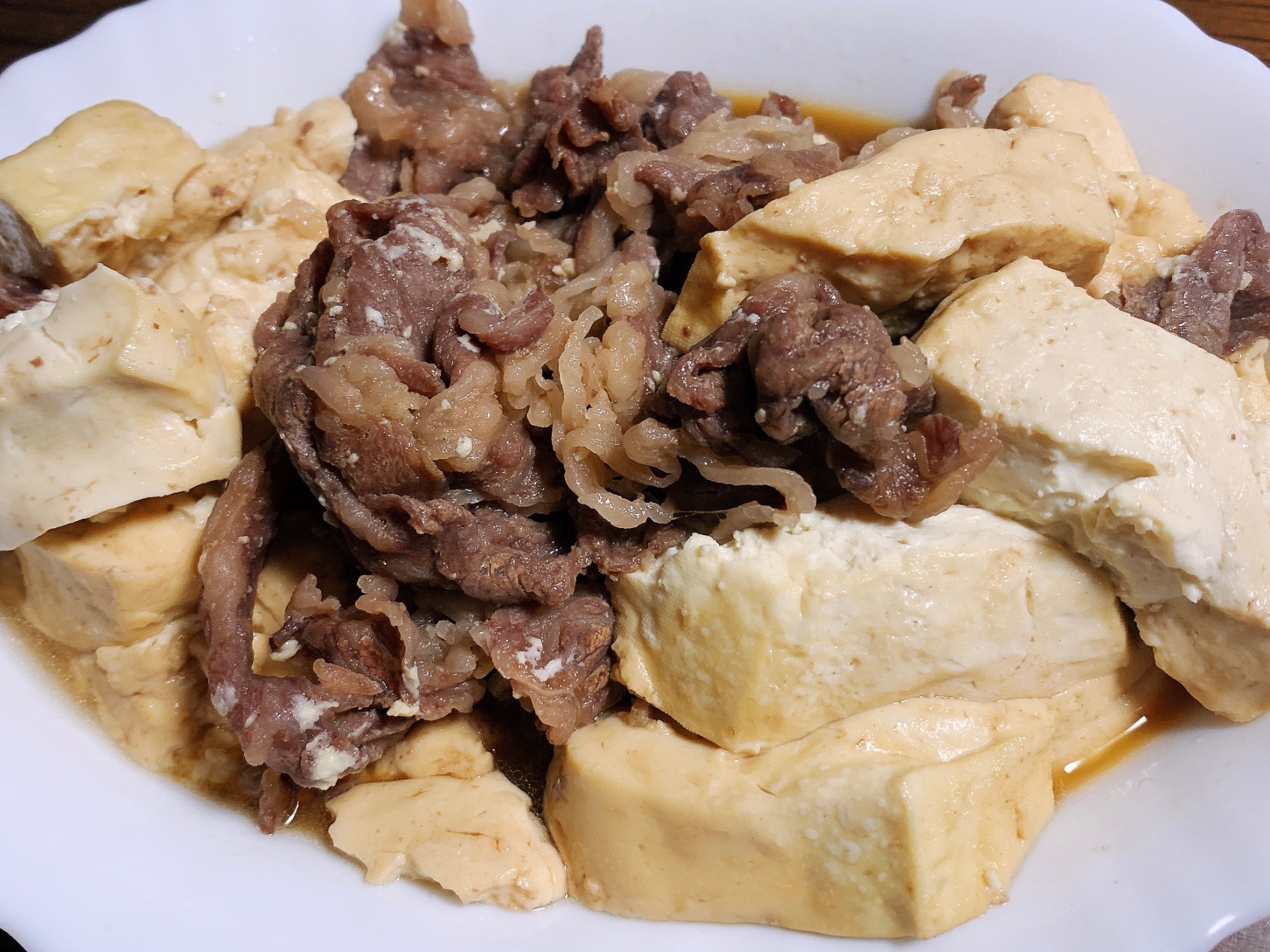 レンジで簡単！肉豆腐★材料2×基本調味料4