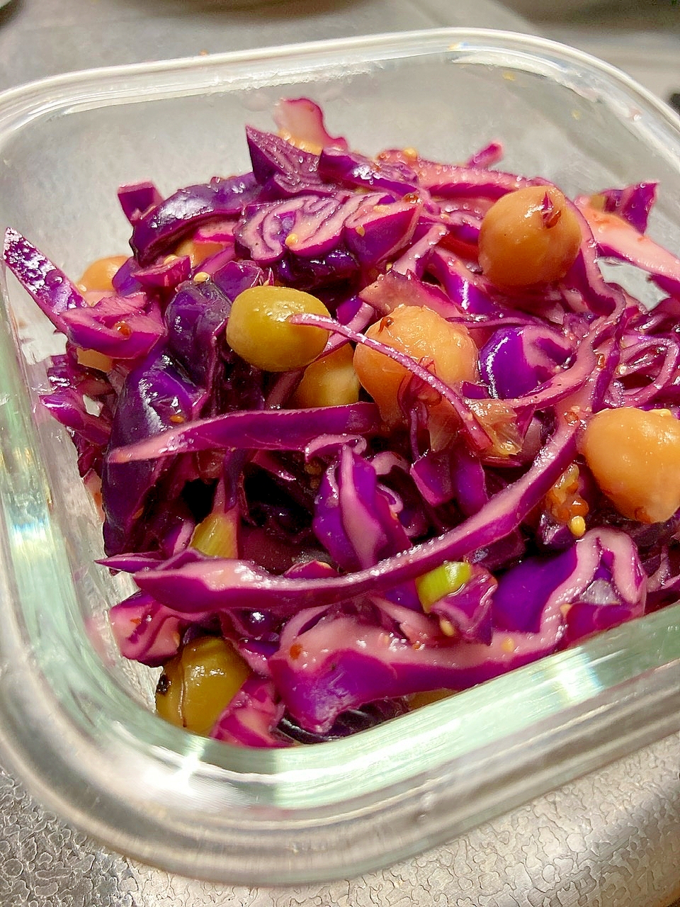 カラフル★紫キャベツの豆サラダ