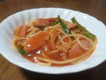 市販のソースであんかけパスタ