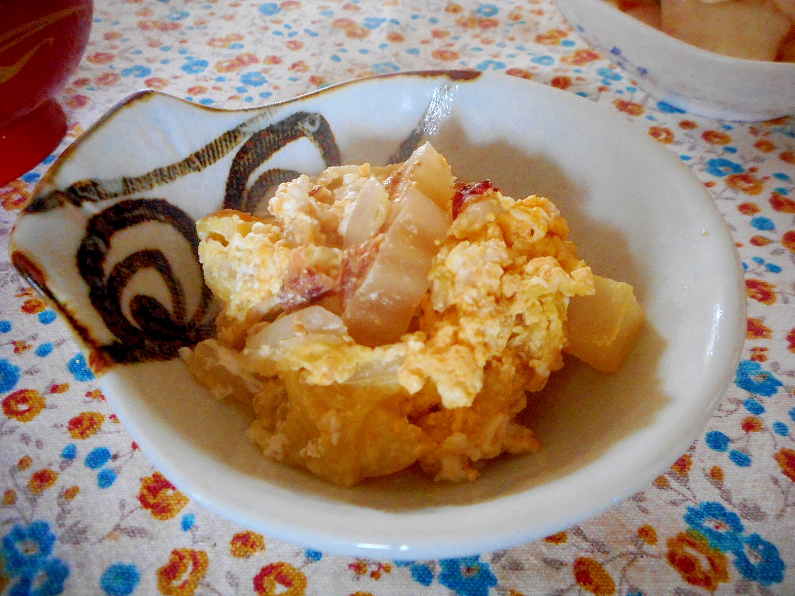 白菜と卵のおかか炒め