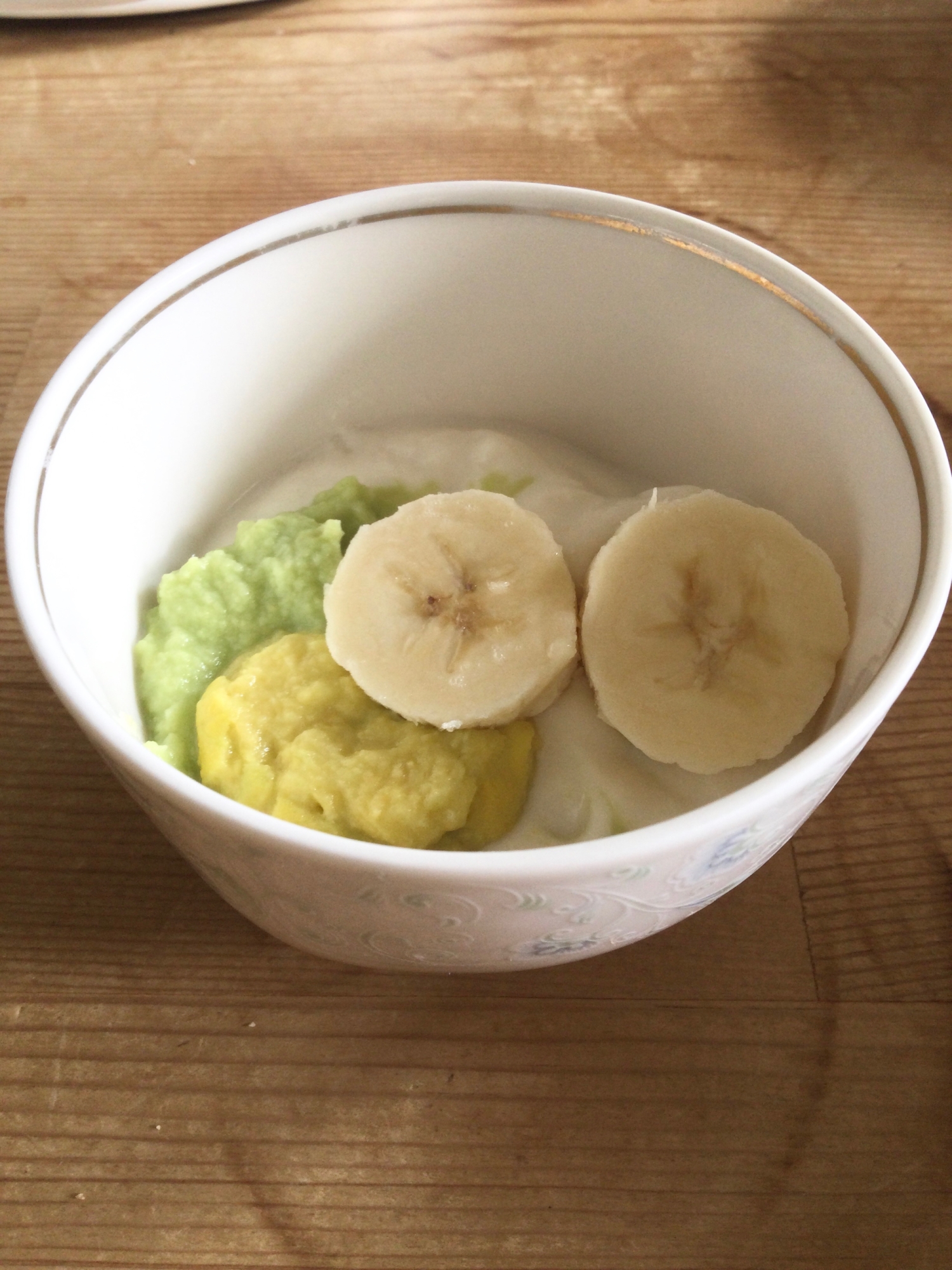 枝豆コーンバナナ豆乳ヨーグルト♪