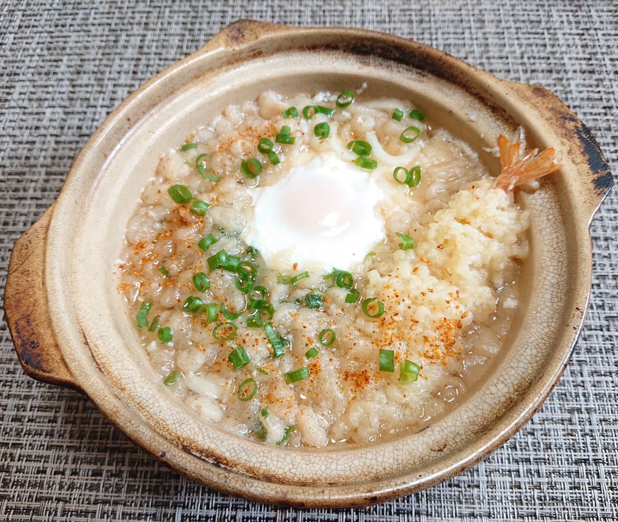 とろっと美味しい京風えび天鍋焼きうどん