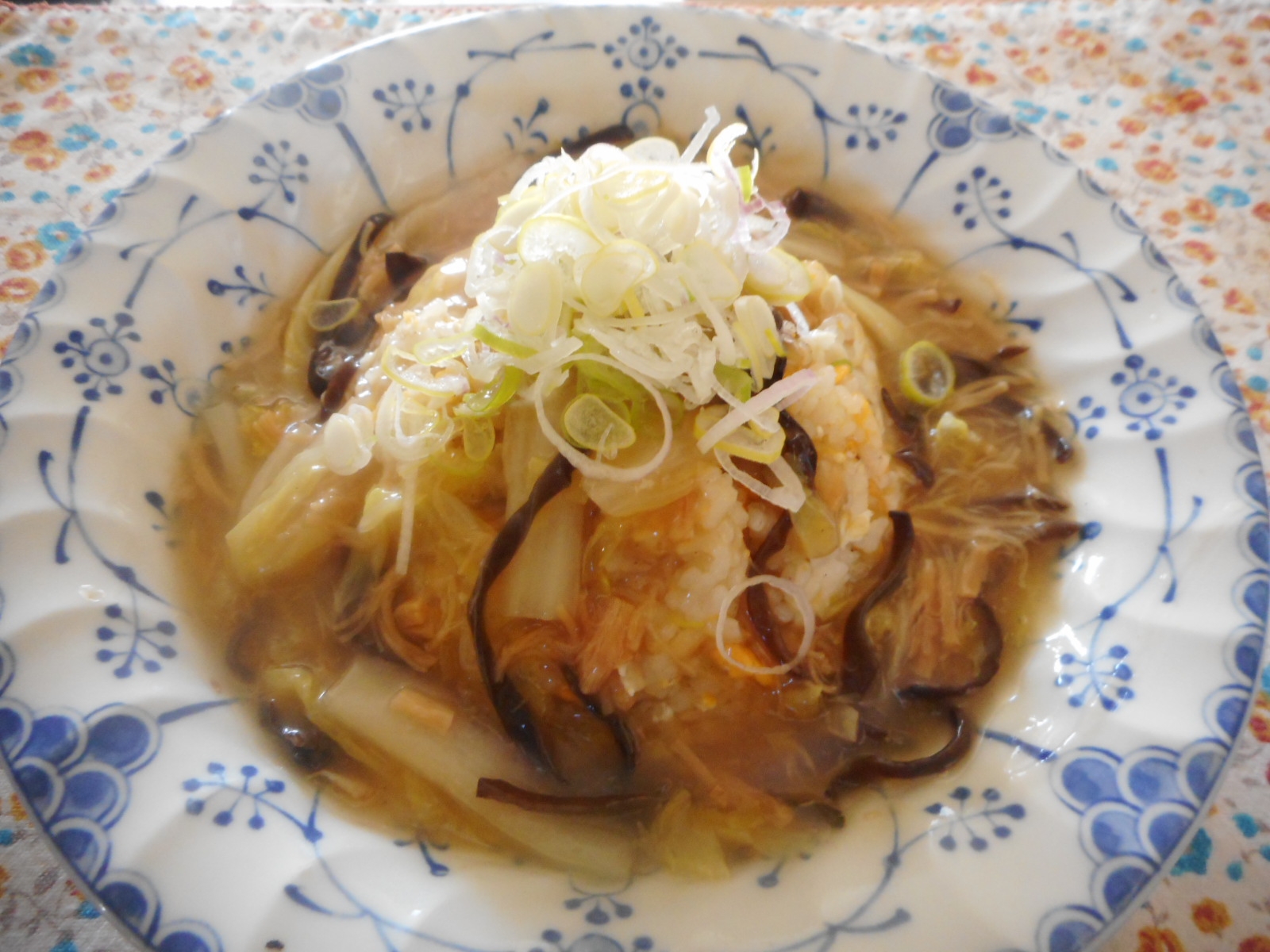 乾燥ホタテと白菜のあんかけチャーハン