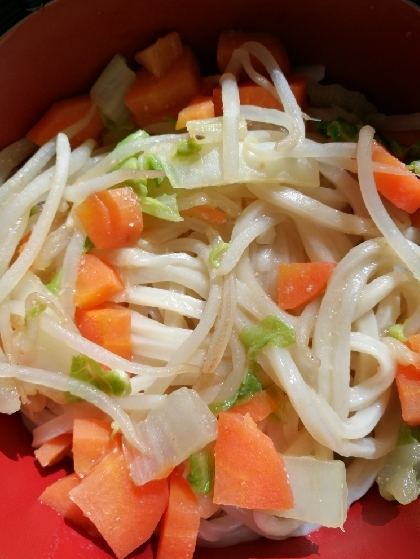 もやしと白菜の味噌うどん╰(*´︶`*)╯♡