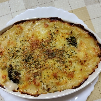 とろ～りヘルシー♪エリンギの豆腐グラタン