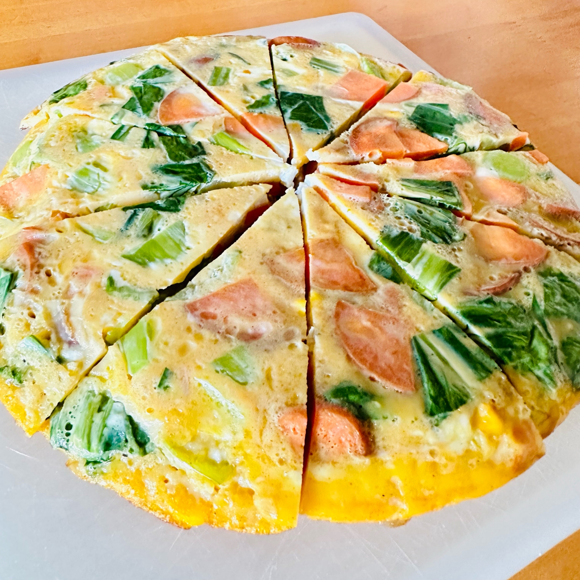 にんじんとちんげん菜とコーンのオムレツʚଓ⋆