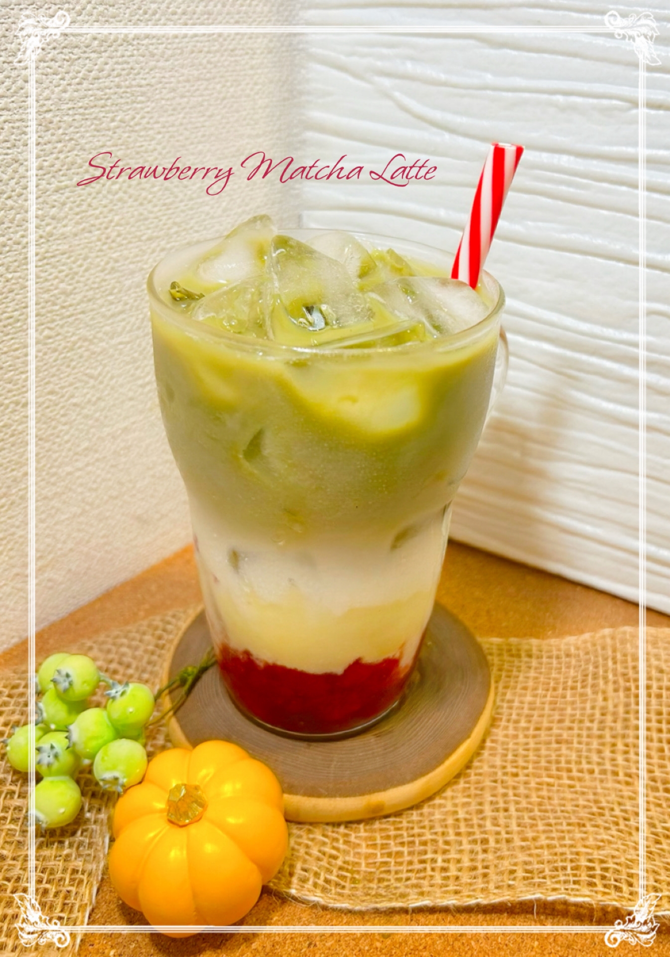 ☆★三つの味♪なるほどストロベリー抹茶ラテ★☆