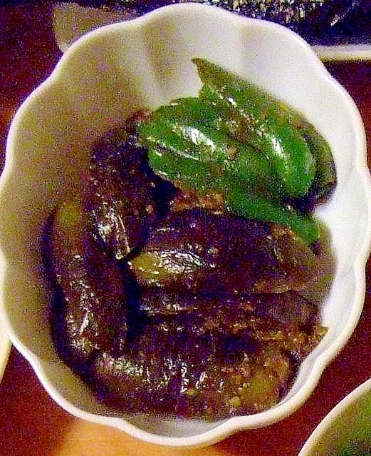 ノンオイル!茄子とピーマンの甘辛煮☆