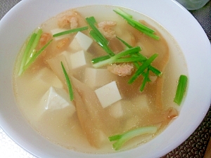 メンマと豆腐の中華風スープ