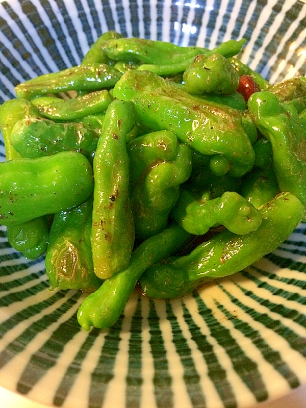 ししとうの麺つゆ＆削り粉ひたし