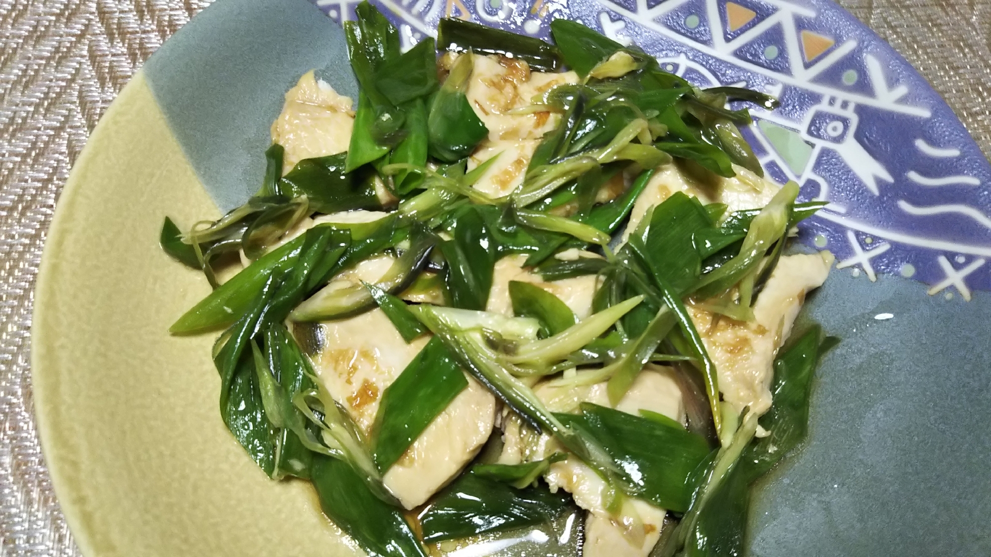 鶏肉とわけぎと茗荷の鰹節醤油炒め☆