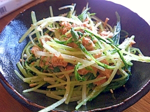 鍋で余った翌日は！水菜とツナサラダ