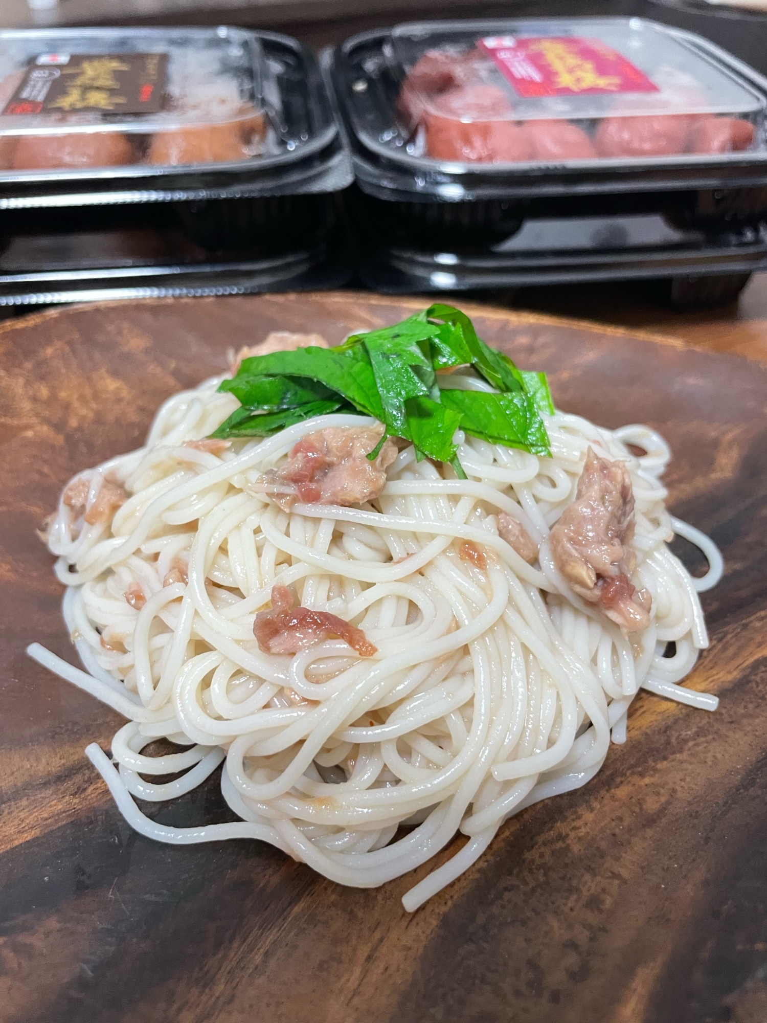 【メイン】梅ツナパスタ！夏に塩分補給できます