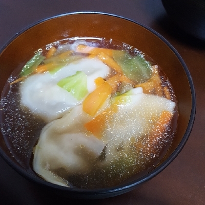 冷凍餃子のスープ♪