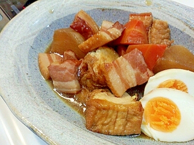 厚切りベーコンと野菜の甘辛煮