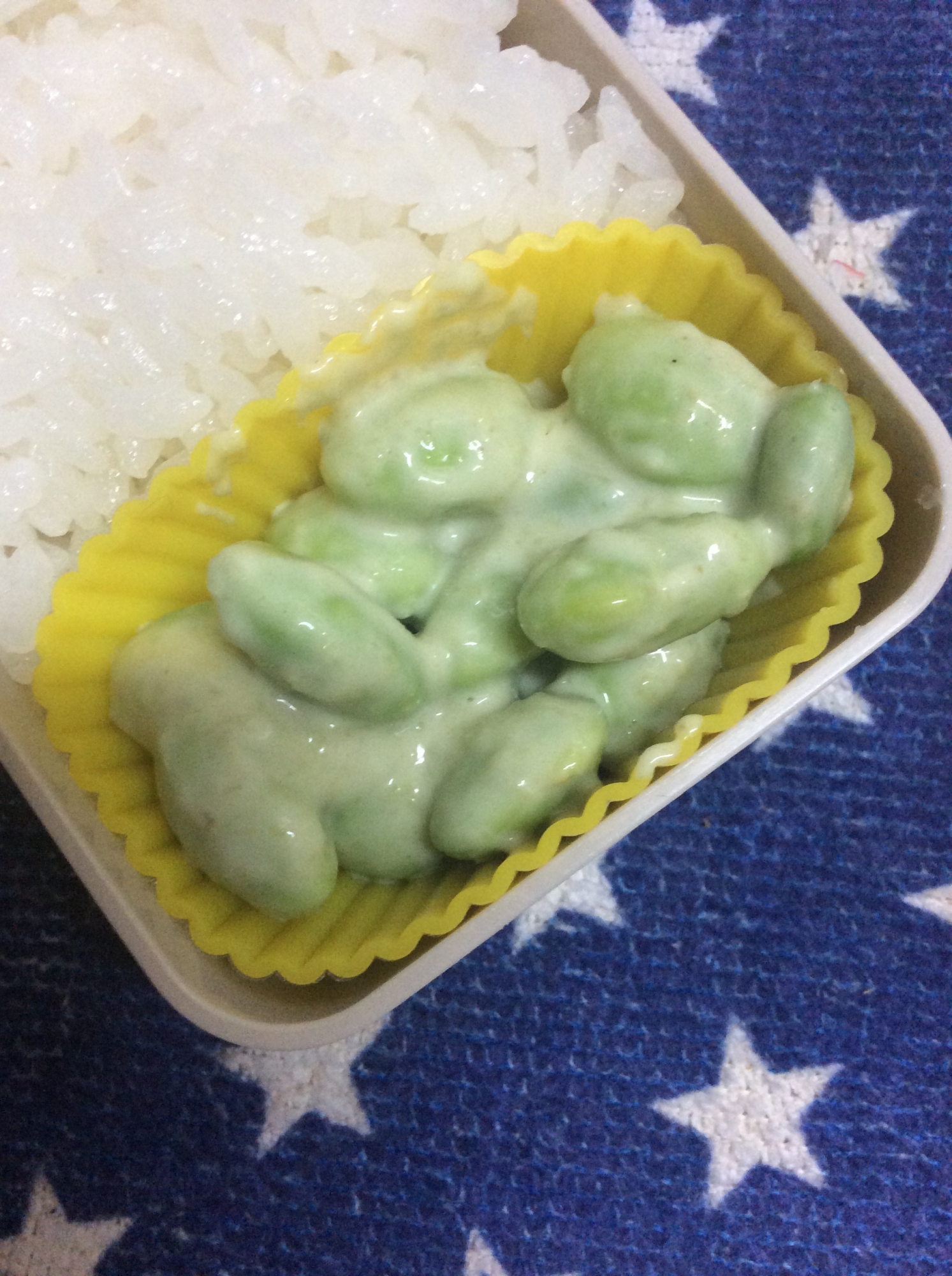 お弁当に♪枝豆のわさマヨ和え