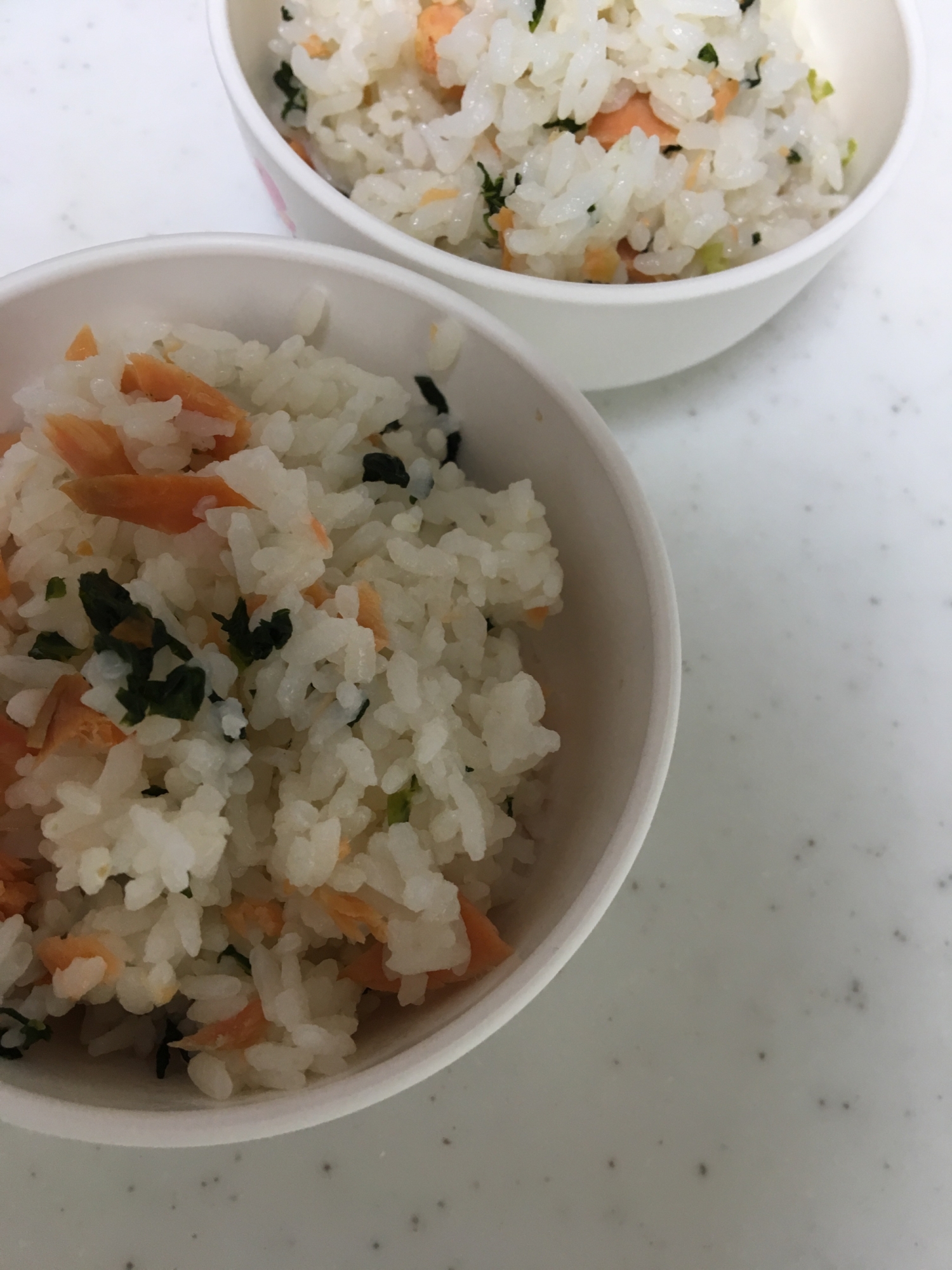 離乳食完了期☆銀鮭と小松菜の混ぜご飯(*^^*)