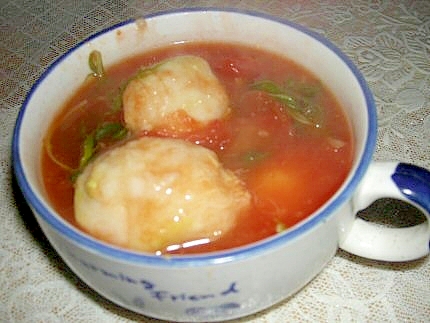 里芋と水菜のトマトスープ