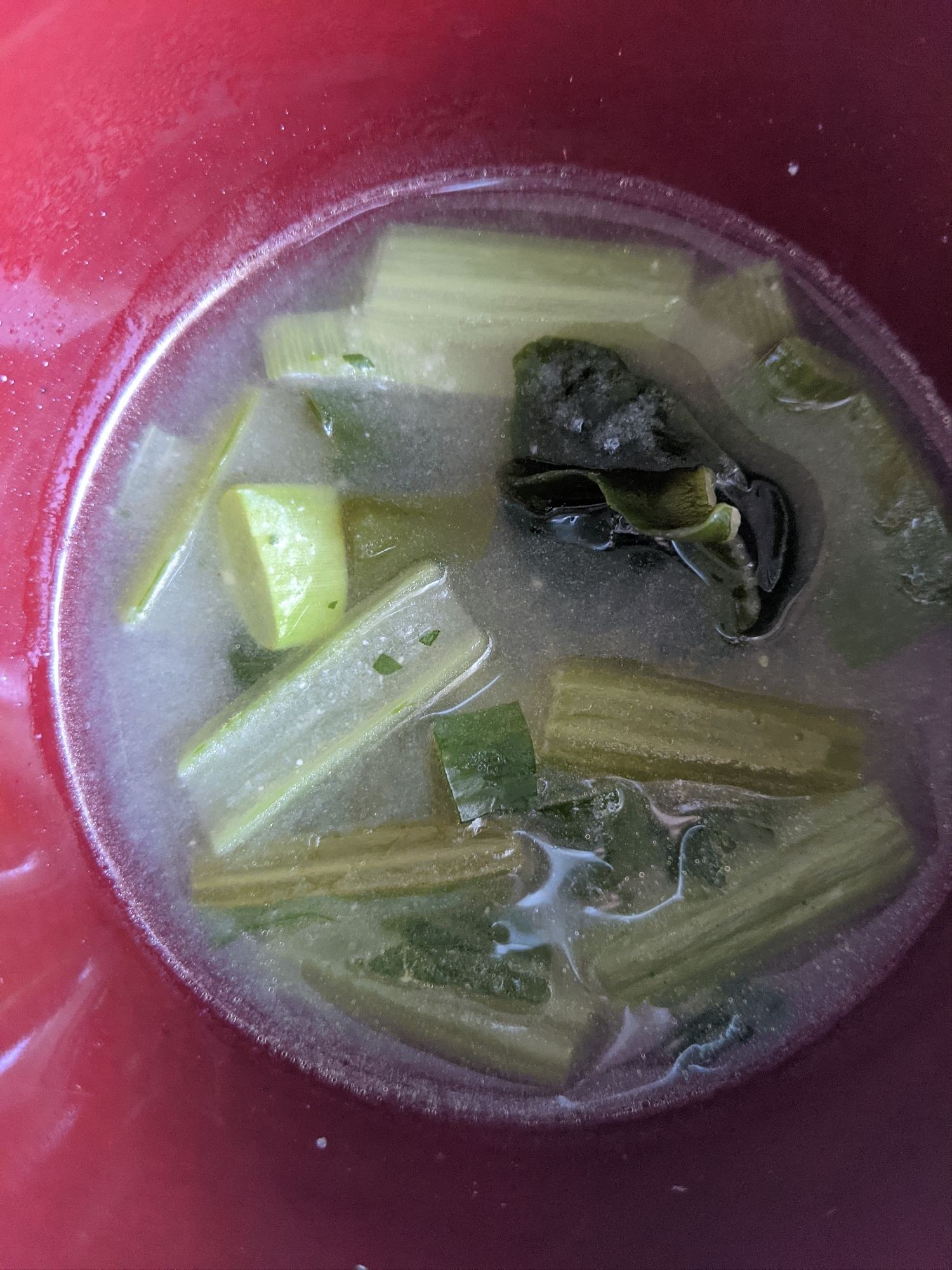 ねぎと小松菜の味噌汁