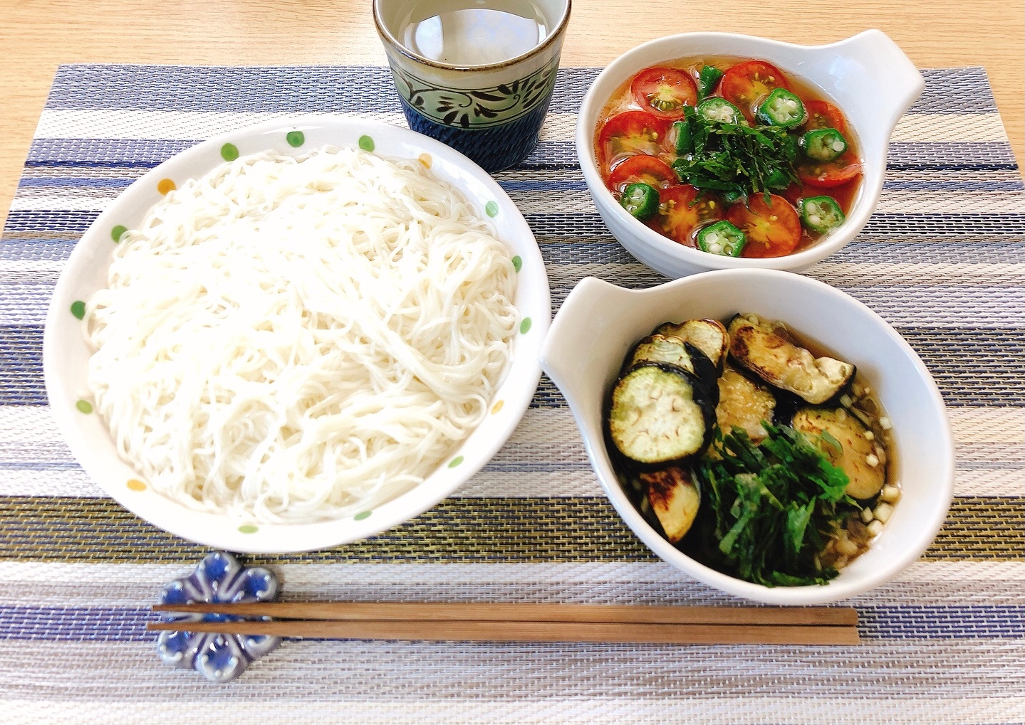 夏野菜欲ばり素麺(潰瘍性大腸炎☆)