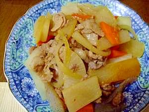 【冷蔵庫の残り物で簡単料理】豚肉と大根の炒めもの