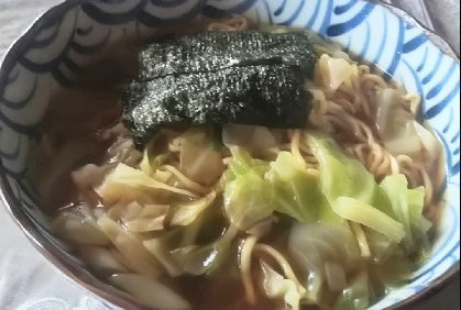 きのことキャベツの醤油ラーメン