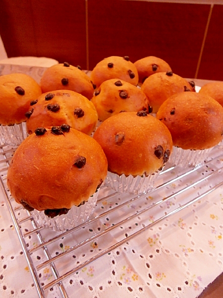 マフィン型で食べきりサイズのミニチョコチップパン レシピ 作り方 By はちわれ413 楽天レシピ