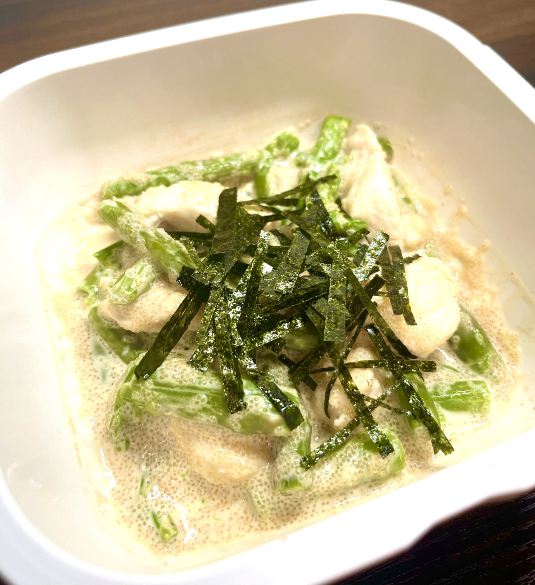 簡単レンジのみ⭐︎ささみとアスパラの明太マヨ